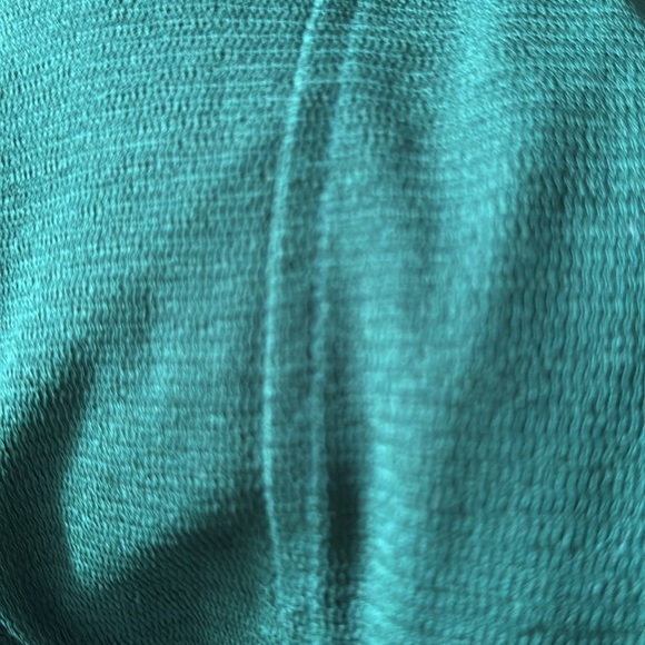 ZARA Trafaluc flair bottom green pants pull on elastic waist side slits Sz L - Picture 7 of 7